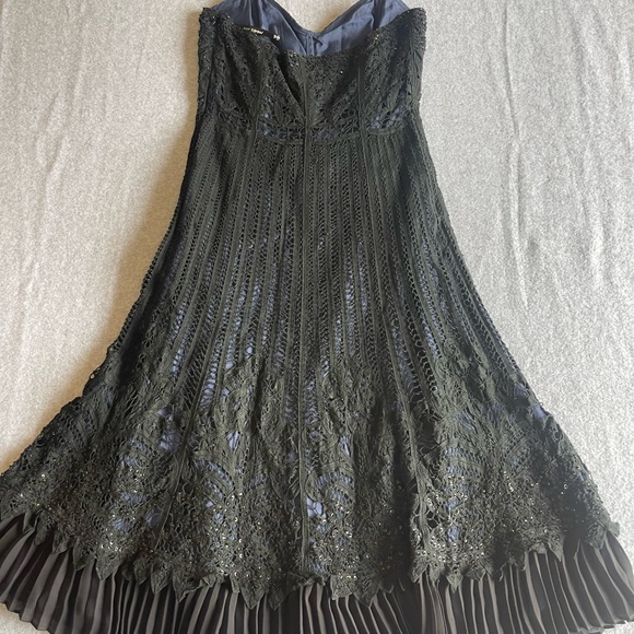 Vintage 90’s Betsey Johnson Black Pleated Strapless Dress - Picture 4 of 10